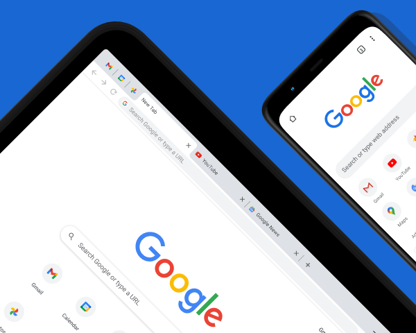 Pixel Slate tablet with screen displaying Google.com.